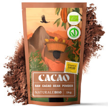 NaturaleBio Organic Cacao Powder 1kg. Unsweetened, Natural