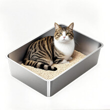 Extra Large Stainless Steel Cat Litter Box for Large Cats, Odor, Easy Clean, Rustproof
