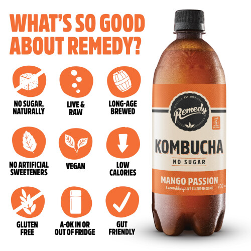 Remedy Kombucha Tea - Mango Passion - 2