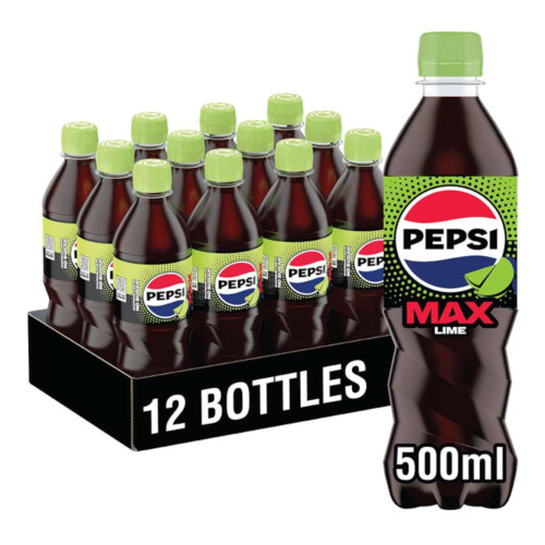 Pepsi Pepsi Max Lime, 500ml (Pack of 12)