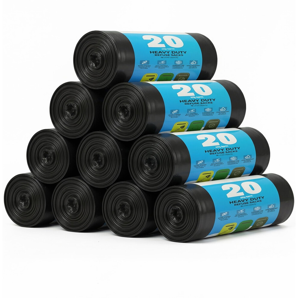 Roe Tenpo 200 Pack Bin Bags Black