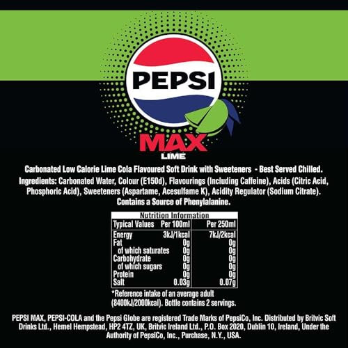 Pepsi Pepsi Max Lime, 500ml (Pack of 12) 1