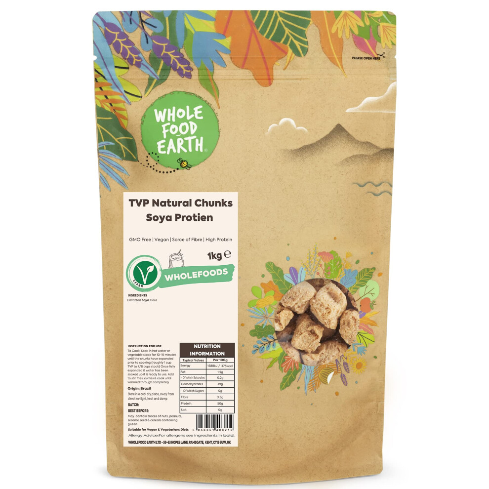 Wholefood Earth Tvp Natural Chunks Soya Protien