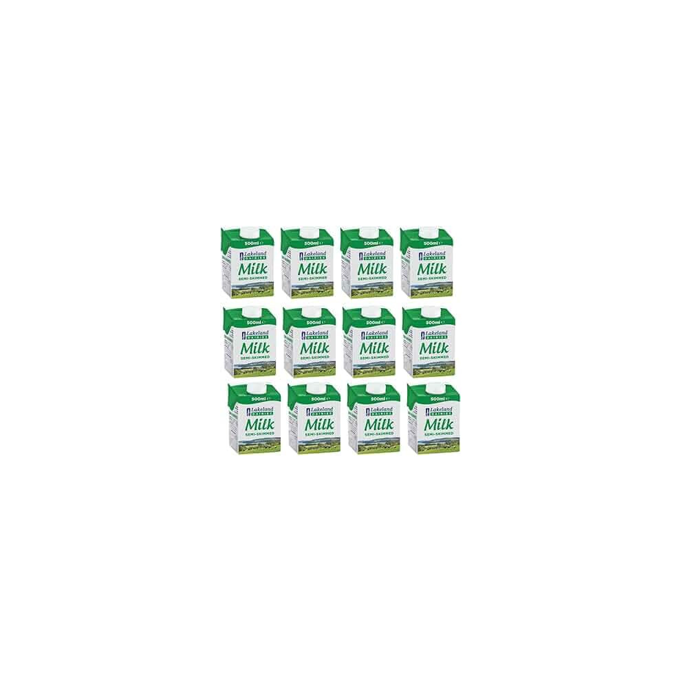 Gharana Swaad Ka Khazaana Lakeland Semi-Skimmed Uht Milk 500Ml (Pack Of