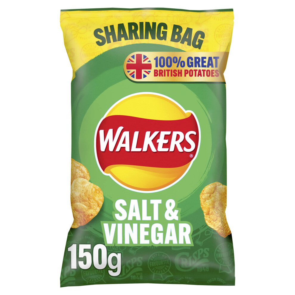 Walkers Salt & Vinegar 150G (Pack Of
