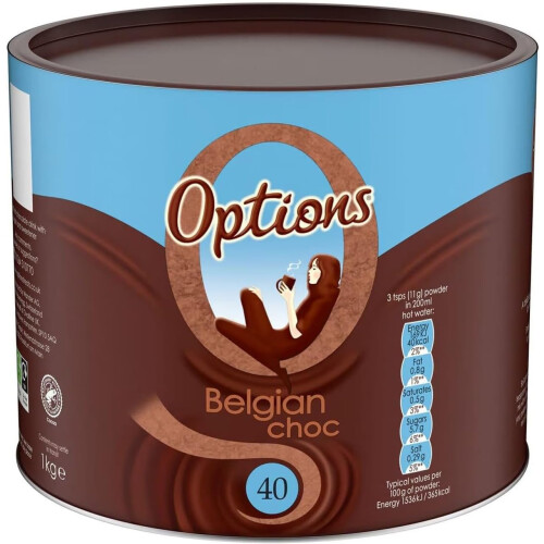 Options Belgian Chocolate Instant Hot Chocolate Drink