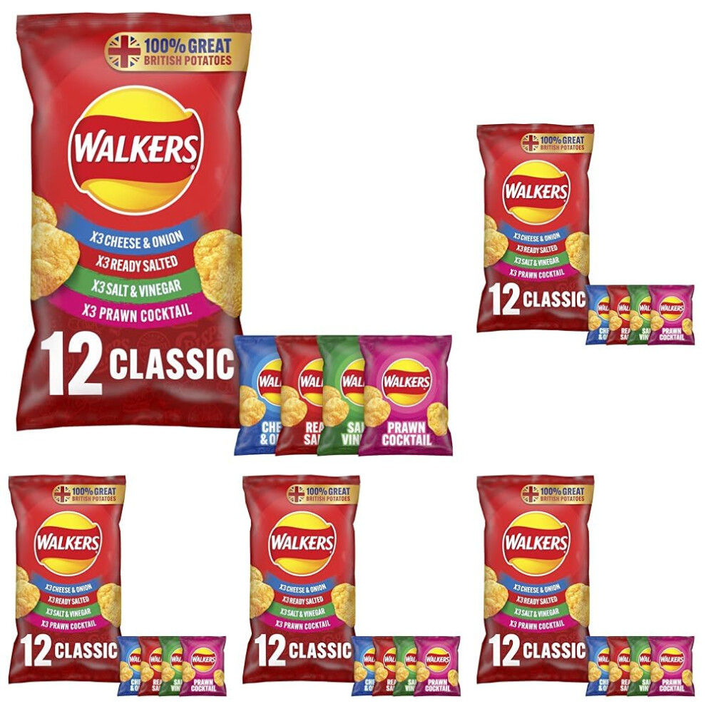 Walkers Crisps Classic Variety Multipack Crisps, 12X25g