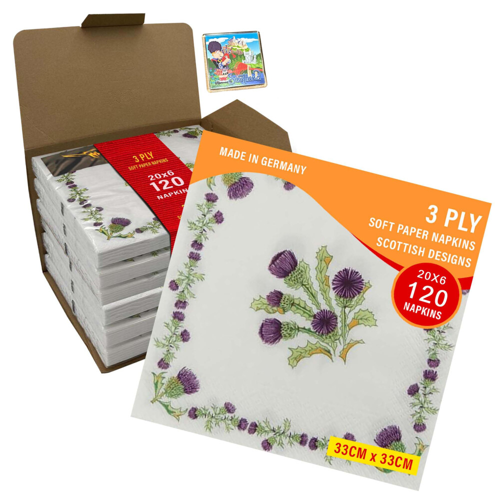 Braw Clans Tartans 3Ply Paper Soft Napkins - Large Pack