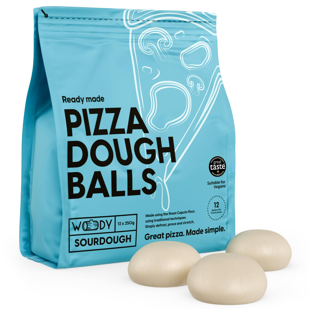 Woody Oven Pizza Dough Balls - Sourdough 12 X