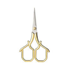 Gold Embroidery Scissors with Sharp Pointed Stainless Steel Blade and Vintage Colorful Handle