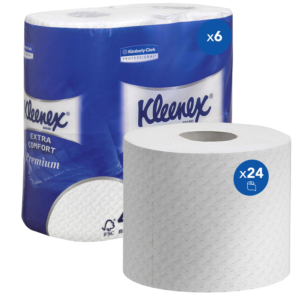 Kleenex Toilet Roll, 4-Ply Premium Quilted Toilet