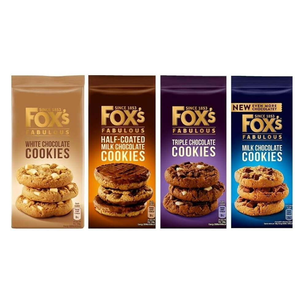 Snackify Fox's Fabulous Cookies, Four Luxury Flavours Of