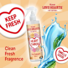 Pet Cologne 2 x 250ml Swizzels Love Hearts Baby Powder Fragrance
