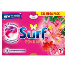 Surf 3 in 1 Laundry Washing Detergent Capsules Tropical Lily, 408 Washes