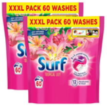 Surf Tropical Lily Wash Pods Laundry Detergent Washing Tablet Pack 2x60 Capsules