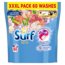 Surf 3 in 1 Laundry Washing Detergent Capsules Deep Sea, 180 Washes