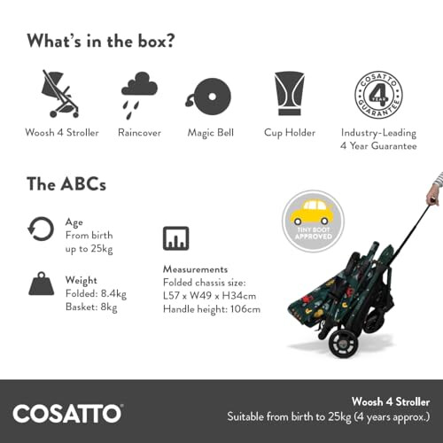Cosatto COSATTO Woosh 4 Pushchair – Lightweight Stroller B 1