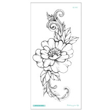 Floral Flowers Temporary Tattoo - 10cm x 21cm Waterproof for Women Kids Arm Leg - By Delusion Tattoos