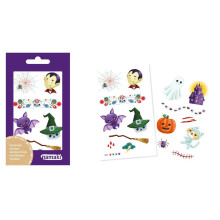 Halloween Temporary Tattoos for Kids - Bat, Ghost, Vampire and Spider - Namaki