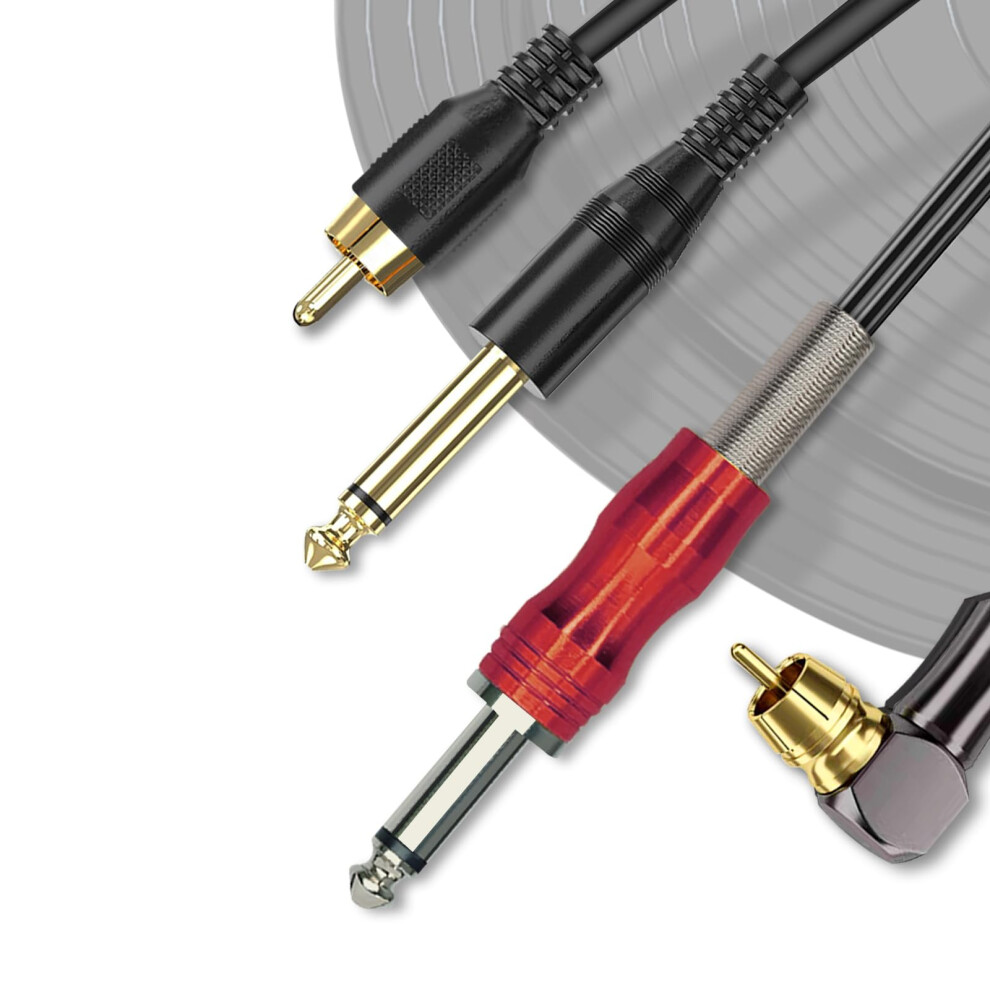Pmubeauty 2 Pack Premium Tattoo Machine Clip Cable Cord Rca To 6.35Mm Connector Power Supply For Rotary Tattoo Machine