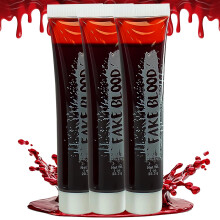 The Fancy Dress 3 Pcs Red Fake Blood - Halloween Makeup Scary Face Body Blood Tube 30ml Horror Fancy Dress Vampire Zombie Costume Make Up