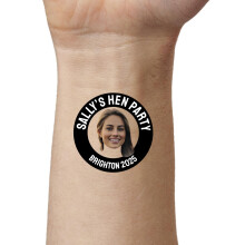 Custom Temporary Tattoos, Custom Tattoo, Black Circle with Your Face, Party Accessory, Stag Dos, Hen Parties. Birthdays, Party Favours, Events Tattoo