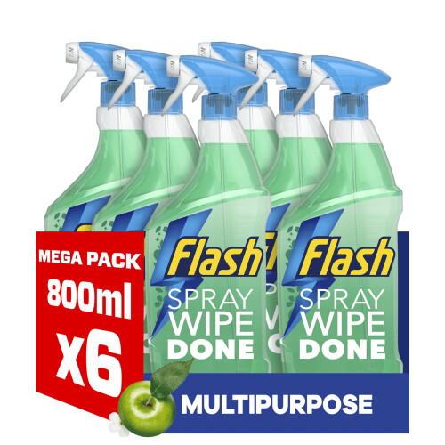 Flash Flash Spray Wipe Done Apple Blossom Cleaning Spray, 6 x 800 ml