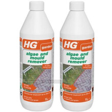 Pack of 2 x HG Algae and Mould Remover 1 Litre - Green Slime, Moss, Algae Remover