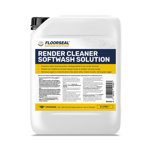 Render Cleaner Softwash Solution - Acid Free Render & Masonry Cleaner (5 Litre)