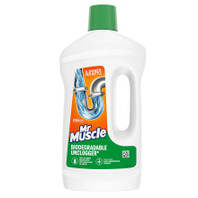 Mr Muscle Biodegradable Drain Unclogger & Cleaner, Biodegradable Formula to Clear Slow Drains, Safe on All Pipes, 750ml