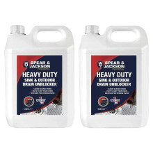 Spear & Jackson - Heavy Duty Sink And Drain Unblocker Gel - 2 x 5 Litres - Clears Blocked Drains