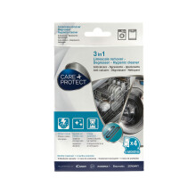CARE + PROTECT 3 in 1 Washing machine/Dishwasher Cleaner, Limescale Remover, Degreaser, Hygienic Cleaner, Universal, 4 Sachets for 4 Months Supply
