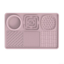 Dog Licking Mat with Suction Cups, Silicone Slow Feeder for Anxiety Relief and Treats, Pink