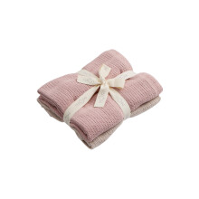 MORI Baby Cellular Blanket Pack of 2 Rose Biscuit Organic Cotton Bamboo Swaddle Lightweight Breathable for Newborn Ideal for Cot Crib Moses Basket Pr