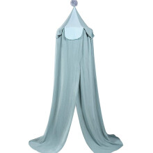 Shyneer Bed Canopy Round Dome, Cotton, Blue, Crib/Toddler or Twin size, Classic Style