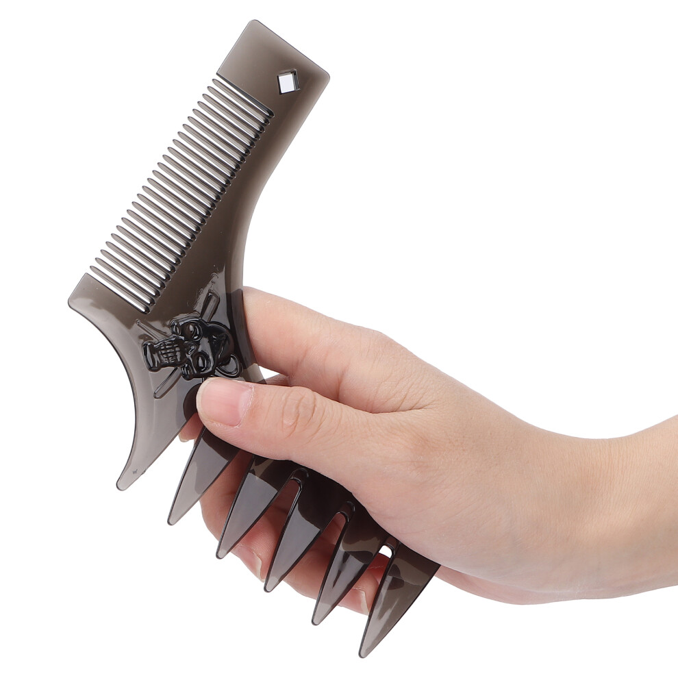 Unisex Black Multipurpose Retro Wide Tooth Beard Comb, Pc Material