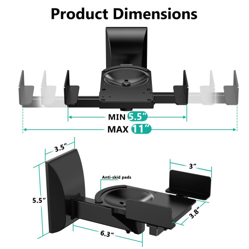 WALI Speaker Wall Mounts, Dual Side Clamping Books 2
