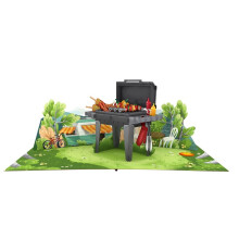 Origamo Pop-Up Greeting Card King Of BBQ Handmade Fold-Out 3D Any Occasion Cards