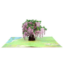 Origamo Pop-Up Greeting Card Wisteria Handmade Fold-Out 3D Any Occasion Cards