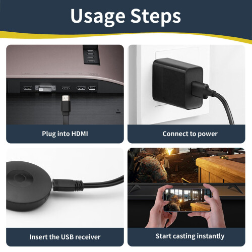 Amztour Wireless HDMI Dongle Support 1080P Video 4 2