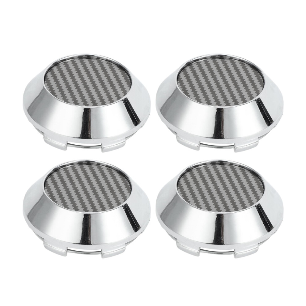 Vekauto 68Mm Wheel Center Caps For Bmw, Carbon Fiber Pattern, Universal Fit Hub Caps Set Of 4 Silver 9365369566606