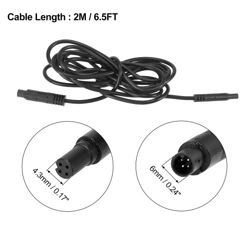 X AUTOHAUX 4 Pin 6.5ft 2m Car Backup Camera Extens 2