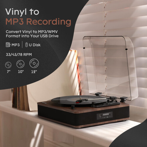 Retrospiler Record Player, Bluetooth Input & Outpu 2