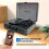 Vinyl Record Player, 3-Speed Bluetooth Portable Su 2