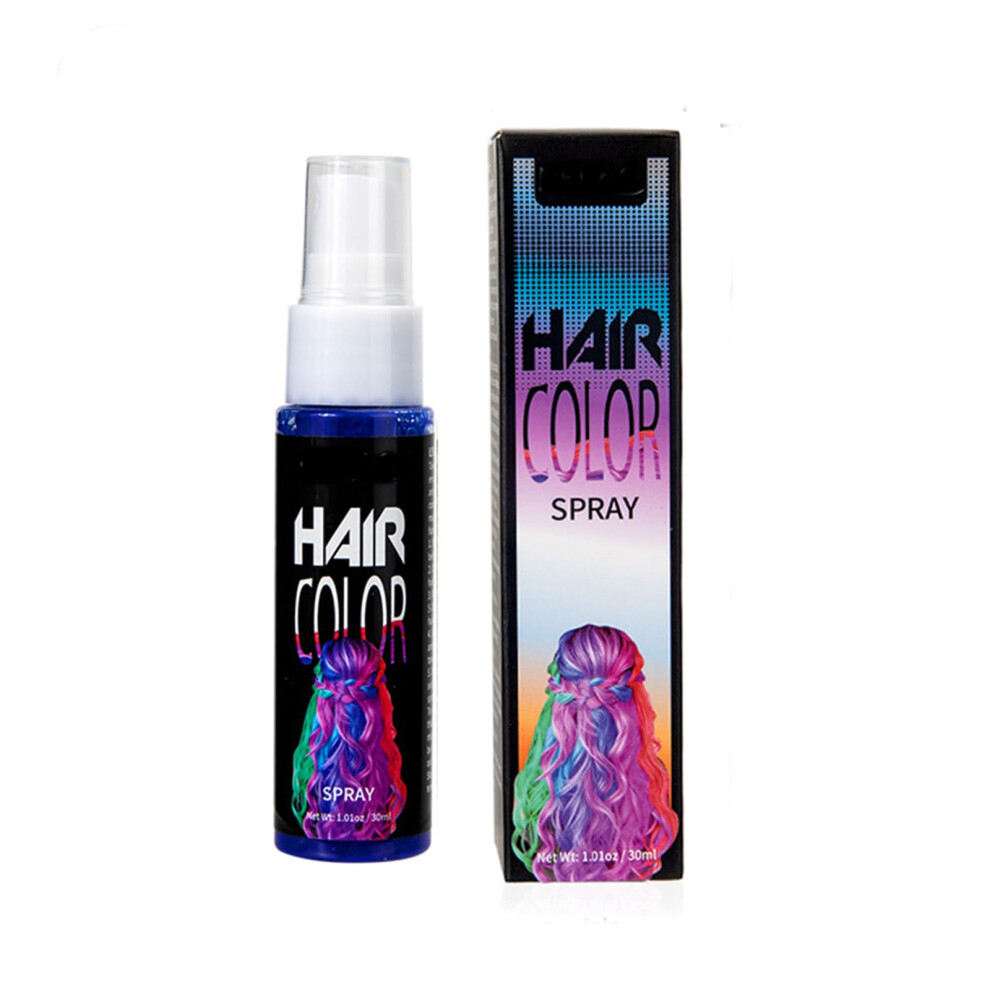Blue Temporary Hair Color Spray 30Ml Plantbased Washable Dye With Instant Color Change For Parties