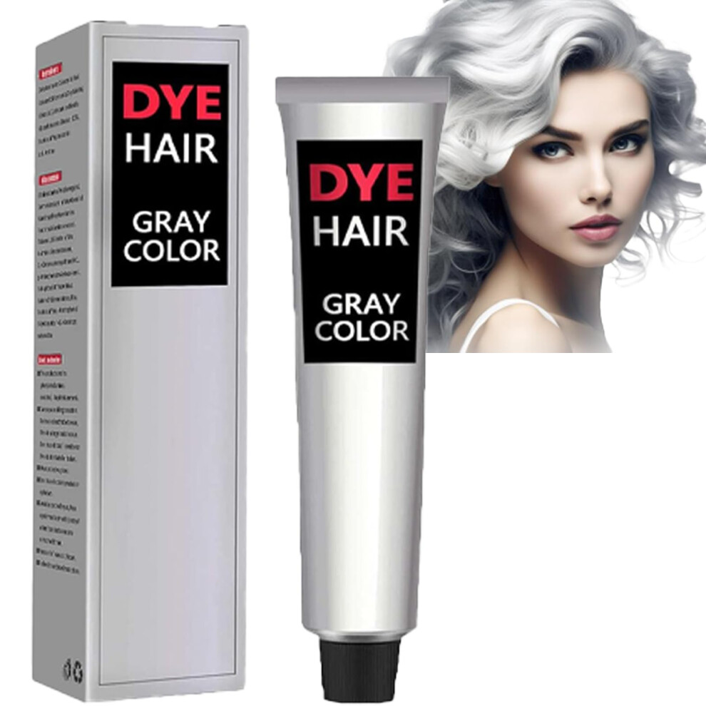 Cream,Silver Permanent Silver Hair Dye Cream With Shimmery Ash Gray Finish For All Hair Types 3.52Oz