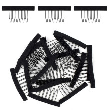 20 Pcs Black Wig Combs and Clips Set for Secure Wig Attachment and Hairpiece Making