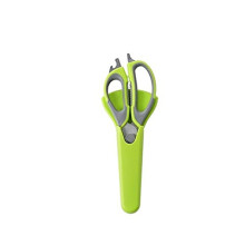 Kitchen Scissors Barbecue Kitchen Use, Brushed Stainless Steel Blades, PP And TPR Handles, Cuts Chicken Bones, Peels Vegetables