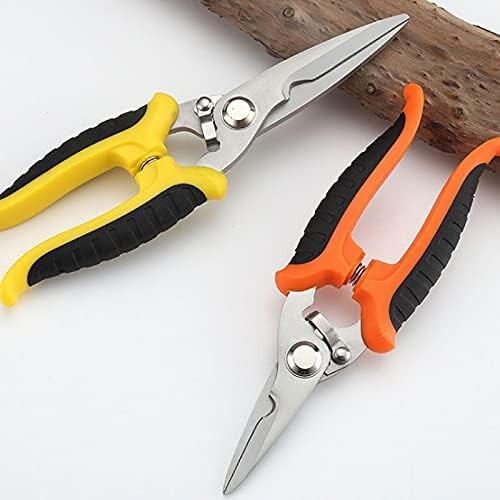 Salad Scissors Orange Yellow, Comfortable Handle, Sharp Cutting Edge, Simple Practical Kitchen Tool 2