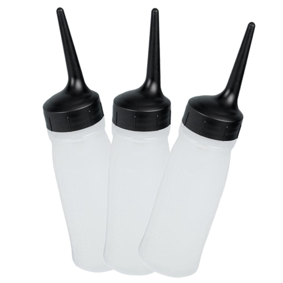Hair Dye Applicator Bottles with Precise Angle Tip and Measurement Scale, Refillable 3 Pack